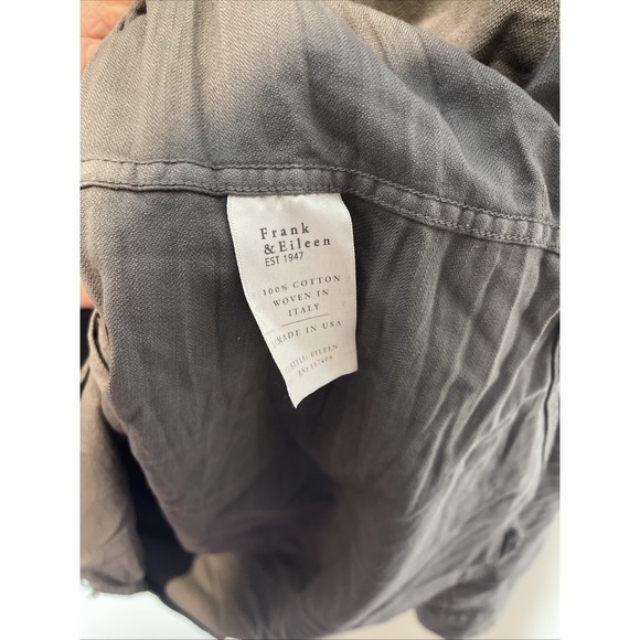 Womens Frank & Eileen Solid Grey Distressed Cotton Eileen Oxford Small S - Picture 10 of 10